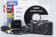 【中古】OLYMPUS オリンパス STYLUS SH-21 ブラック コンパクトデジタルカメラ 元箱付き