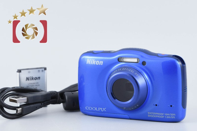 【中古】Nikon ニコン COOLPIX S32 ブルー コンパクトデジタルカメラ
