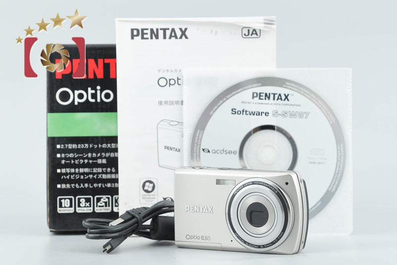 【中古】PENTAX ペンタックス Optio E80 コンパクトデジタルカメラ 元箱付き