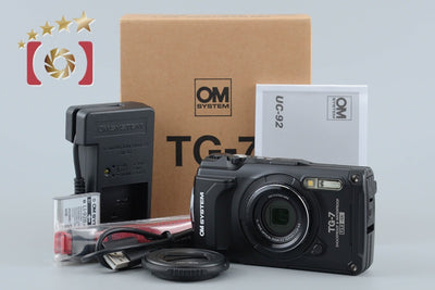 【中古】OM SYSTEM (OLYMPUS) オーエム システム Tough TG-7 ブラック コンパクトデジタルカメラ シャッター回数僅少 元箱付き