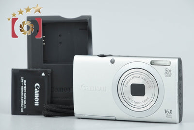 【中古】Canon キヤノン PowerShot A2400 IS シルバー コンパクトデジタルカメラ