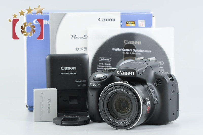 【中古】Canon キヤノン PowerShot SX50 HS ブラック コンパクトデジタルカメラ 元箱付き