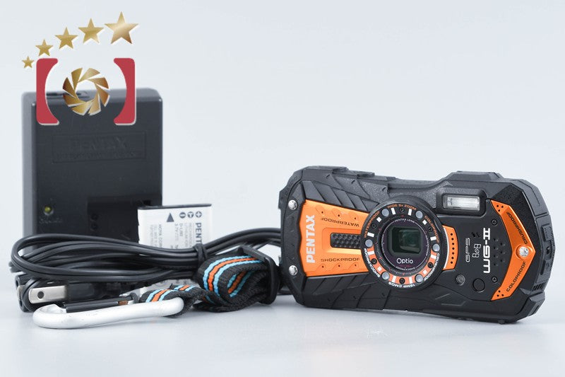 【中古】RICOH リコー PENTAX ペンタックス Optio WG-2 シャイニーオレンジ 防水デジタルカメラ