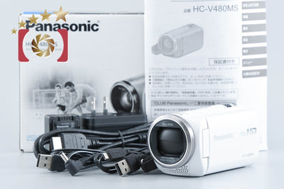【中古】Panasonic パナソニック HC-V480MS ホワイト デジタルハイビジョンビデオカメラ 元箱付き