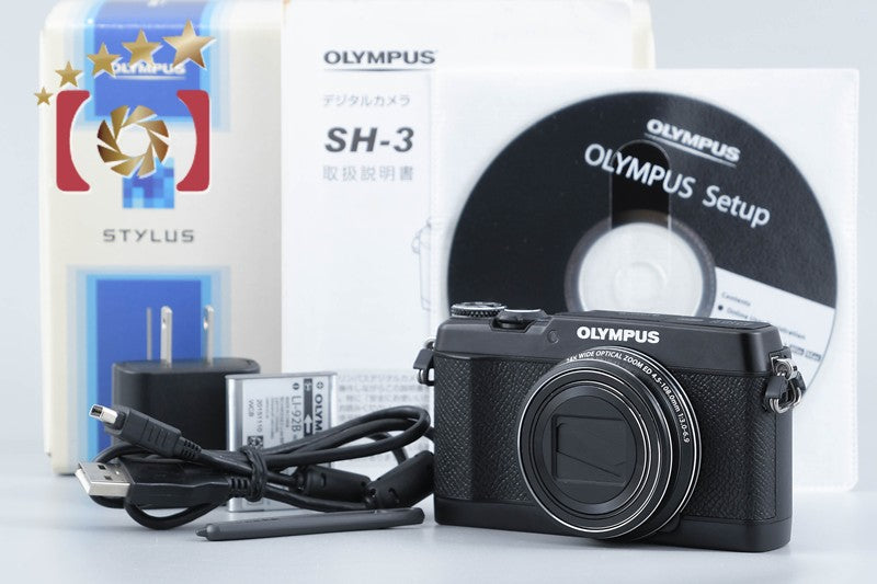 【中古】OLYMPUS オリンパス STYLUS SH-3 ブラック コンパクトデジタルカメラ 元箱付き