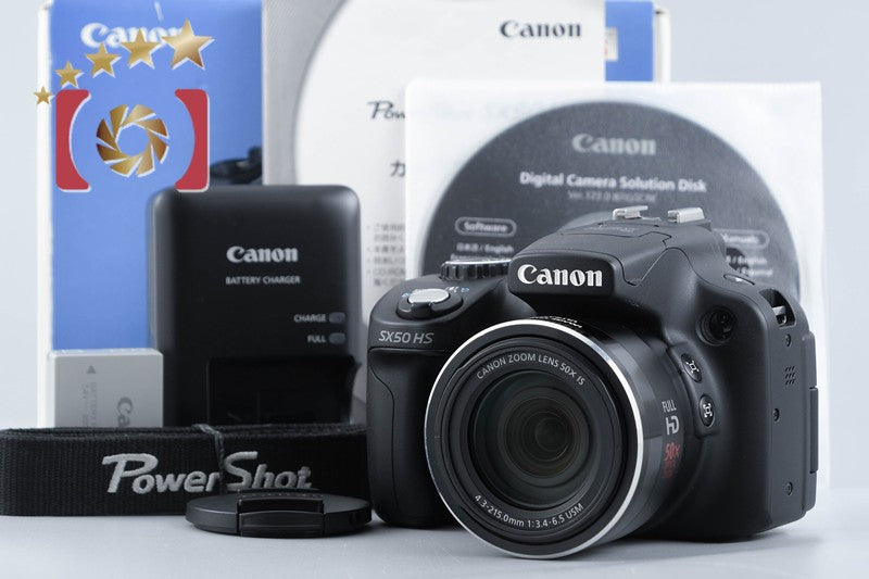【中古】Canon キヤノン PowerShot SX50 HS ブラック コンパクトデジタルカメラ 元箱付き