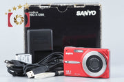 【中古】SANYO 三洋電機 DSC-X1260 レッド コンパクトデジタルカメラ 元箱付き