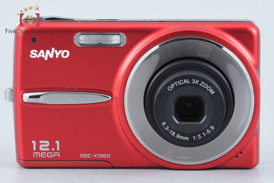 【中古】SANYO 三洋電機 DSC-X1260 レッド コンパクトデジタルカメラ 元箱付き