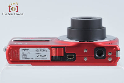 【中古】SANYO 三洋電機 DSC-X1260 レッド コンパクトデジタルカメラ 元箱付き