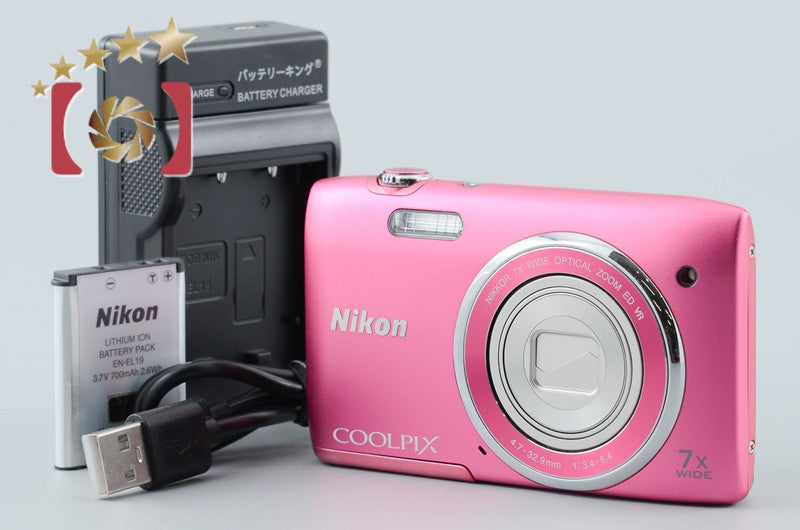 【中古】Nikon ニコン COOLPIX S3500 ストロベリーピンク コンパクトデジタルカメラ