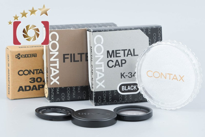 【中古】CONTAX コンタックス K-34 メタルキャップ + 30.5mm アダプター + 30.5mm レンズフィルター ブラック T3用 元箱付き