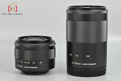 [Used] Canon EOS Kiss M Double Zoom Lens Kit Black