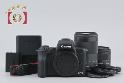 [Used] Canon EOS Kiss M Double Zoom Kit Black