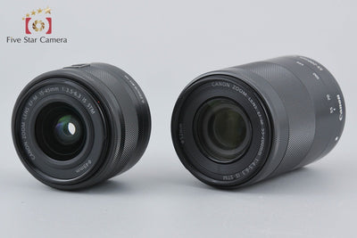 [Used] Canon EOS Kiss M Double Zoom Kit Black