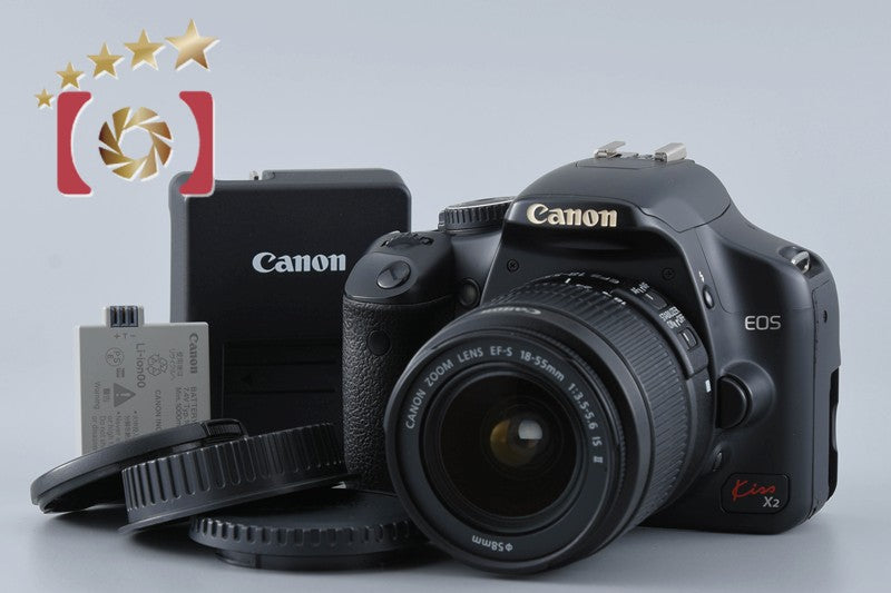 【中古】Canon キヤノン EOS Kiss X2 + EF-S 18-55mm f/3.5-5.6 IS II