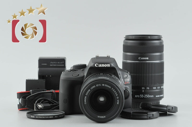【中古】Canon キヤノン EOS Kiss X7 ダブルズームキット ブラック シャッター回数僅少