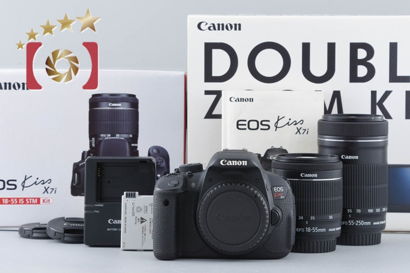 [Used] Canon EOS Kiss X7i Double Zoom Kit with Original Box