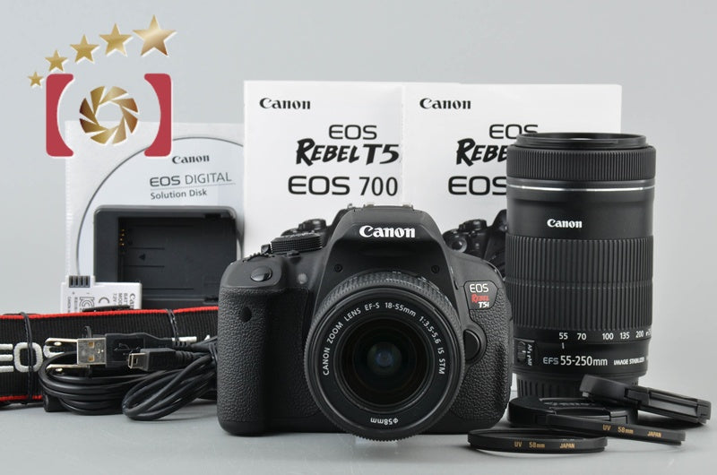 [Used] Canon EOS Rebel T5i Double Zoom Kit International Version