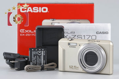 Used: Casio EXILIM EX-ZS170 Gold Compact Digital Camera with Original Box