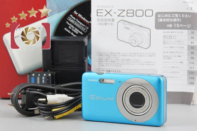 [Used] CASIO EXILIM EX-Z800 Hawaiian Blue Compact Digital Camera with Original Box