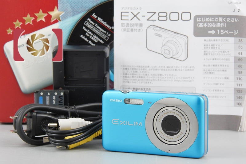 [Used] CASIO EXILIM EX-Z800 Hawaiian Blue Compact Digital Camera with Original Box