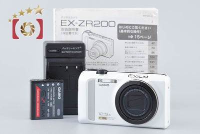 Used: Casio EXILIM EX-ZR200 White Compact Digital Camera