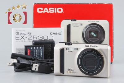 [Used] CASIO Casio HIGH SPEED EXILIM EX-ZR300 Gold Compact Digital Camera with Original Box