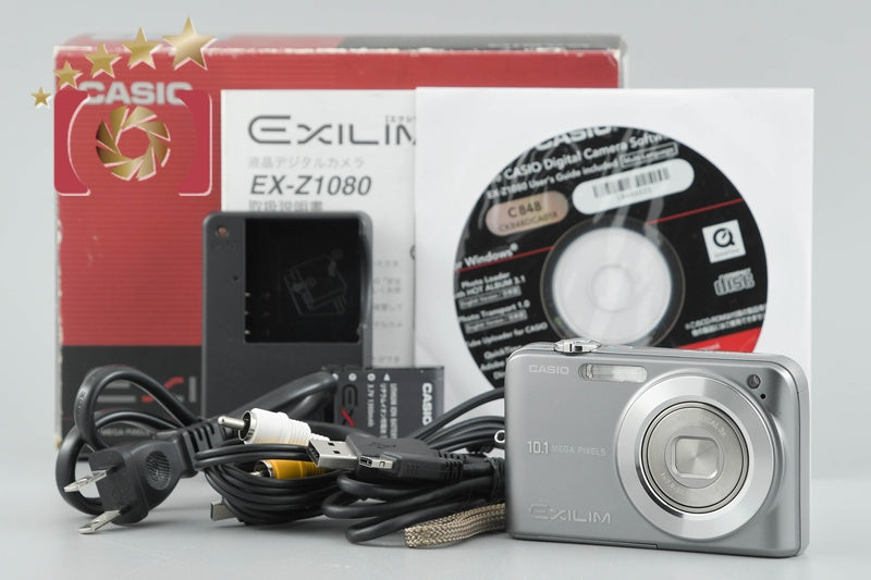 [Used] Casio EXILIM ZOOM EX-Z1080 Gray Compact Digital Camera with Original Box