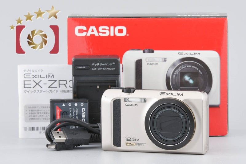 【Used】CASIO Casio HIGH SPEED EXILIM EX-ZR300 Gold Compact Digital Camera with Original Box