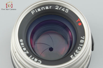【中古】CONTAX コンタックス Carl Zeiss Planar 45mm f/2 T* 2025.11月 オーバーホール済み