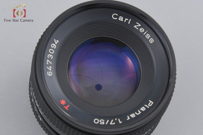 【中古】CONTAX コンタックス Carl Zeiss Planar 50mm f/1.7 T* AEJ 2025.11月 オーバーホール済み