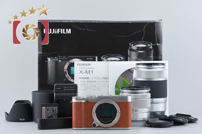 [Used] FUJIFILM X-M1 Brown Double Zoom Lens Kit with Original Box