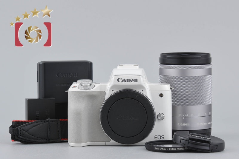 [Used] Canon EOS Kiss M White EF-M 18-150 IS STM Lens Kit