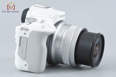 【中古】Canon キヤノン EOS R50 RF-S 18-45 IS STM レンズキット ホワイト シャッター回数僅少 元箱付き