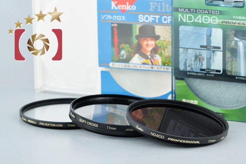 [Used] Kenko ND400 77mm + PRO1D Pro Softon A (W) 77mm + SOFT CROSS 77mm Lens Filters