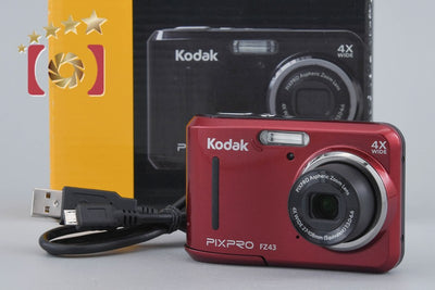 Used: KODAK PIXPRO FZ43 Red Compact Digital Camera with Original Box