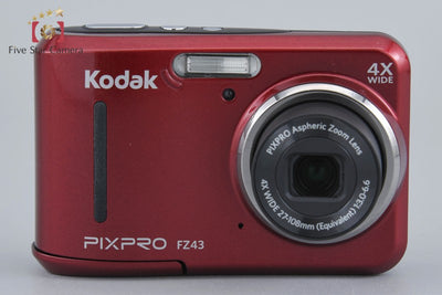 Used: KODAK PIXPRO FZ43 Red Compact Digital Camera with Original Box