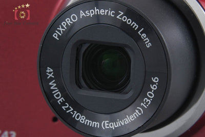 Used: KODAK PIXPRO FZ43 Red Compact Digital Camera with Original Box