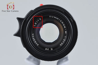 Used] Leica Summicron-M 35mm f/2 4th Generation 6-bit 11310 Made in Germany 7 Elements with Original Box