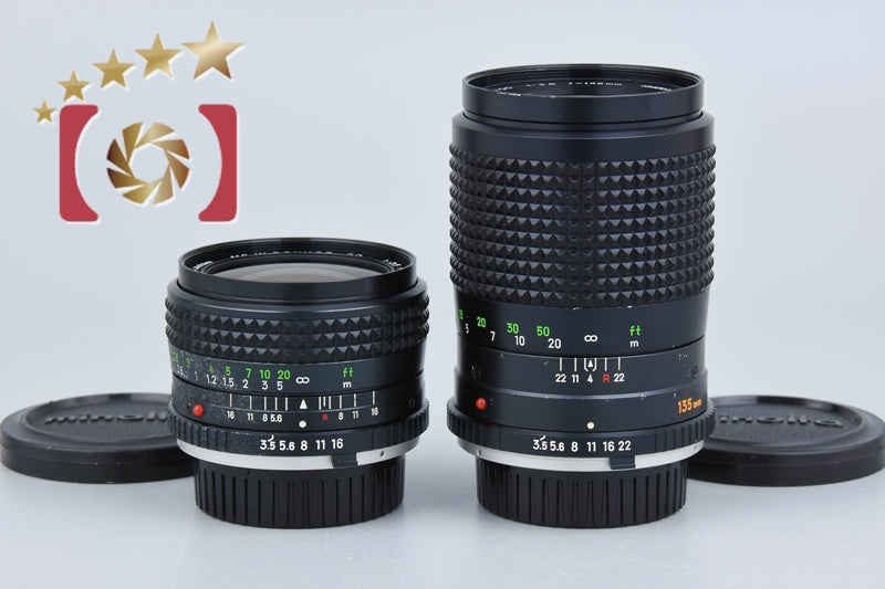 [Used] MINOLTA MC W.ROKKOR-SG 28mm f/3.5 + MC TELE ROKKOR-QD 135mm f/3.5