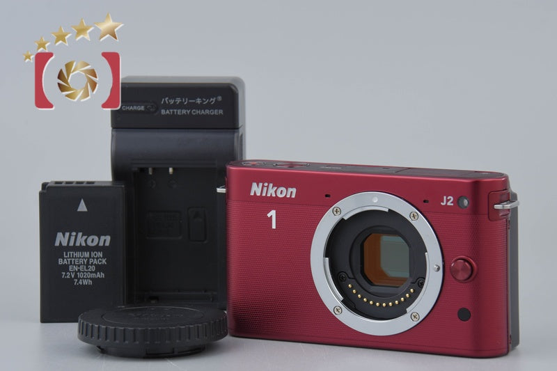 [Used] Nikon 1 J2 Red Mirrorless Interchangeable Lens Camera, Low Shutter Count