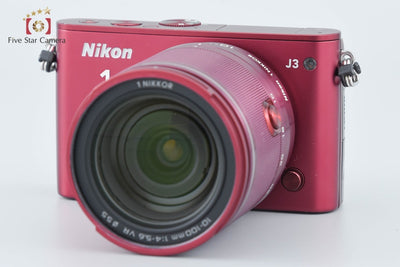 [Used] Nikon 1 J3 Red Small 10x Zoom Kit - Shutter Count Very Low