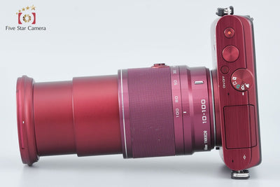 [Used] Nikon 1 J3 Red Small 10x Zoom Kit - Shutter Count Very Low