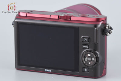 [Used] Nikon 1 J3 Red Small 10x Zoom Kit, Low Shutter Count, With Original Box