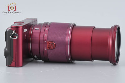 [Used] Nikon 1 J3 Red Small 10x Zoom Kit, Low Shutter Count, With Original Box