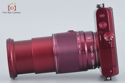 [Used] Nikon 1 J3 Red Small 10x Zoom Kit, Low Shutter Count, With Original Box