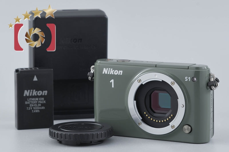 【中古】Nikon ニコン 1 S1 カーキ ミラーレス一眼カメラ シャッター回数僅少