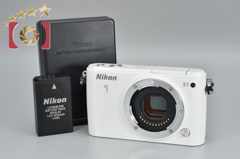 【中古】Nikon ニコン 1 S1 ホワイト ミラーレス一眼カメラ