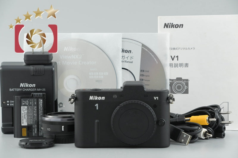 【中古】Nikon ニコン 1 V1 薄型レンズキット ブラック シャッター回数僅少