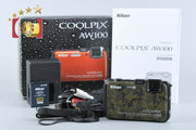 Used] Nikon COOLPIX AW100 Forest Camouflage Compact Digital Camera with Original Box
